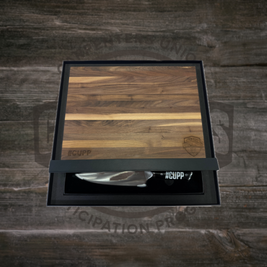 Set de Regalo de Tabla de Cortar y Cuchillo de Chef (Nuez)